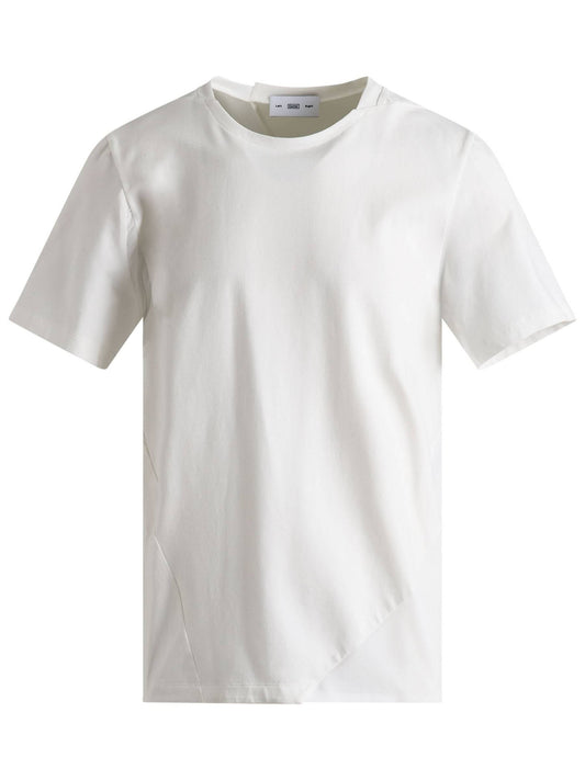Image of a model wearing Tops. Productname: POST ARCHIVE FACTION 6.0 T-Shirt (Center) in WHITE colour by brand - POST ARCHIVE FACTION
