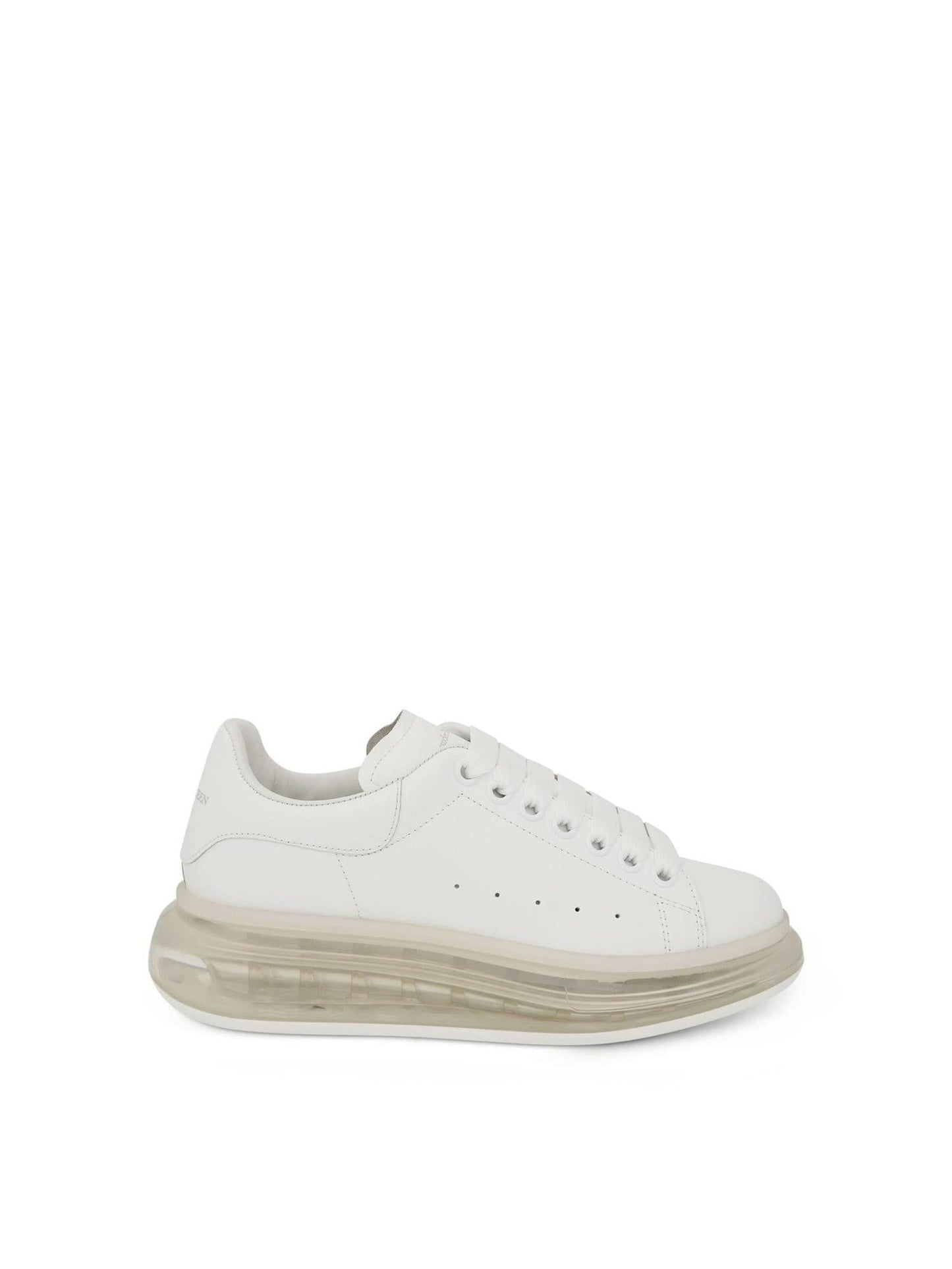 Image of Sneakers. Product name - Larry Transparent Sole Sneakers in White colour by brand - ALEXANDER MCQUEEN