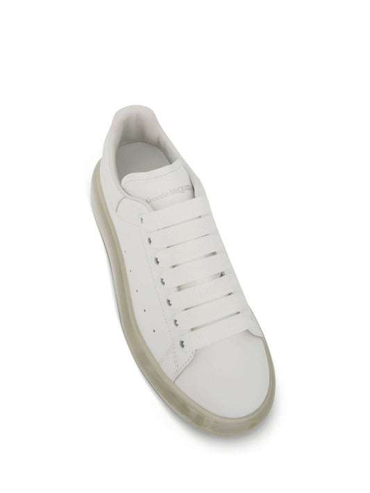 ALEXANDER MCQUEEN Larry Transparent Sole Sneakers (White White)