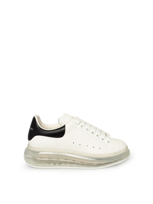 Image of Sneakers. Productname: ALEXANDER MCQUEEN Larry Transparent Sole Sneakers in White Black colour by brand - ALEXANDER MCQUEEN