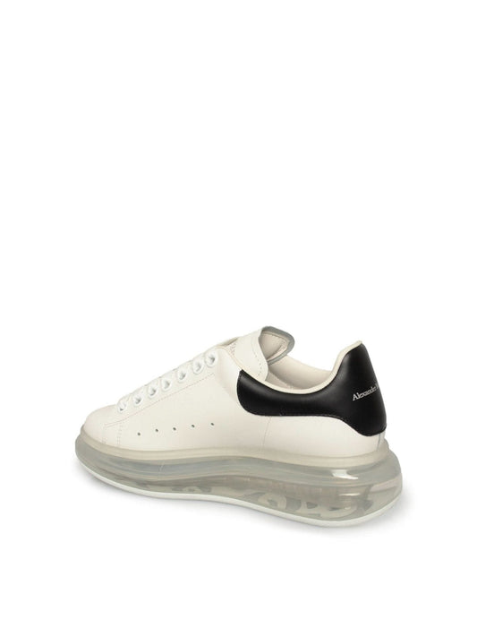 ALEXANDER MCQUEEN Larry Transparent Sole Sneakers (White Black)