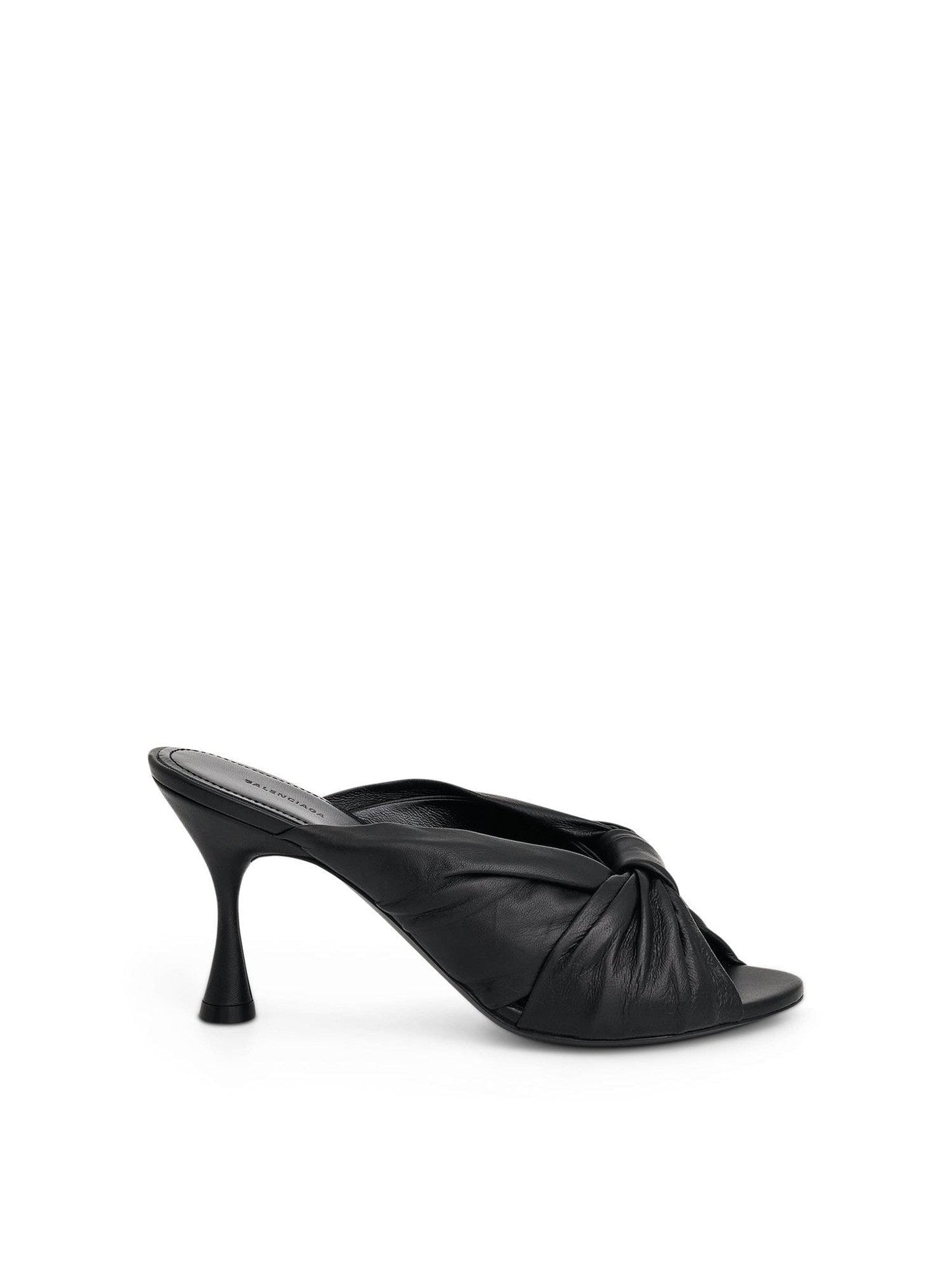 Image of Sandals. Productname: BALENCIAGA Drapy 80Mm Mule Sandal in BLACK colour by brand - BALENCIAGA