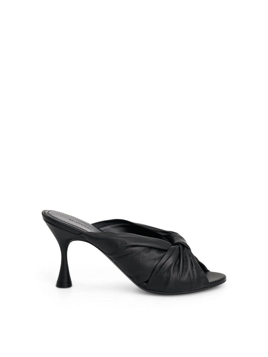 Image of Sandals. Productname: BALENCIAGA Drapy 80Mm Mule Sandal in BLACK colour by brand - BALENCIAGA
