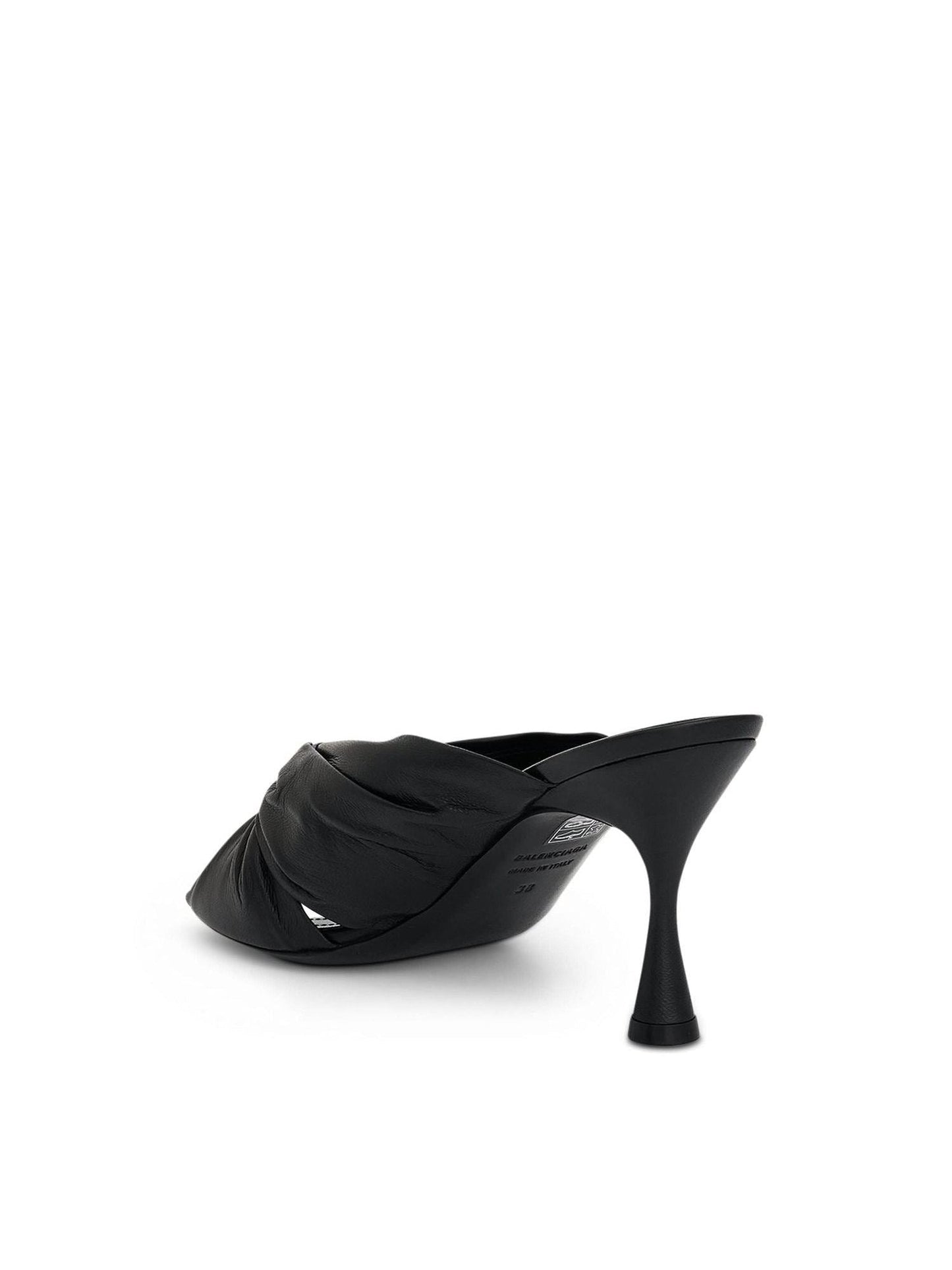 BALENCIAGA Drapy 80Mm Mule Sandal (Black)