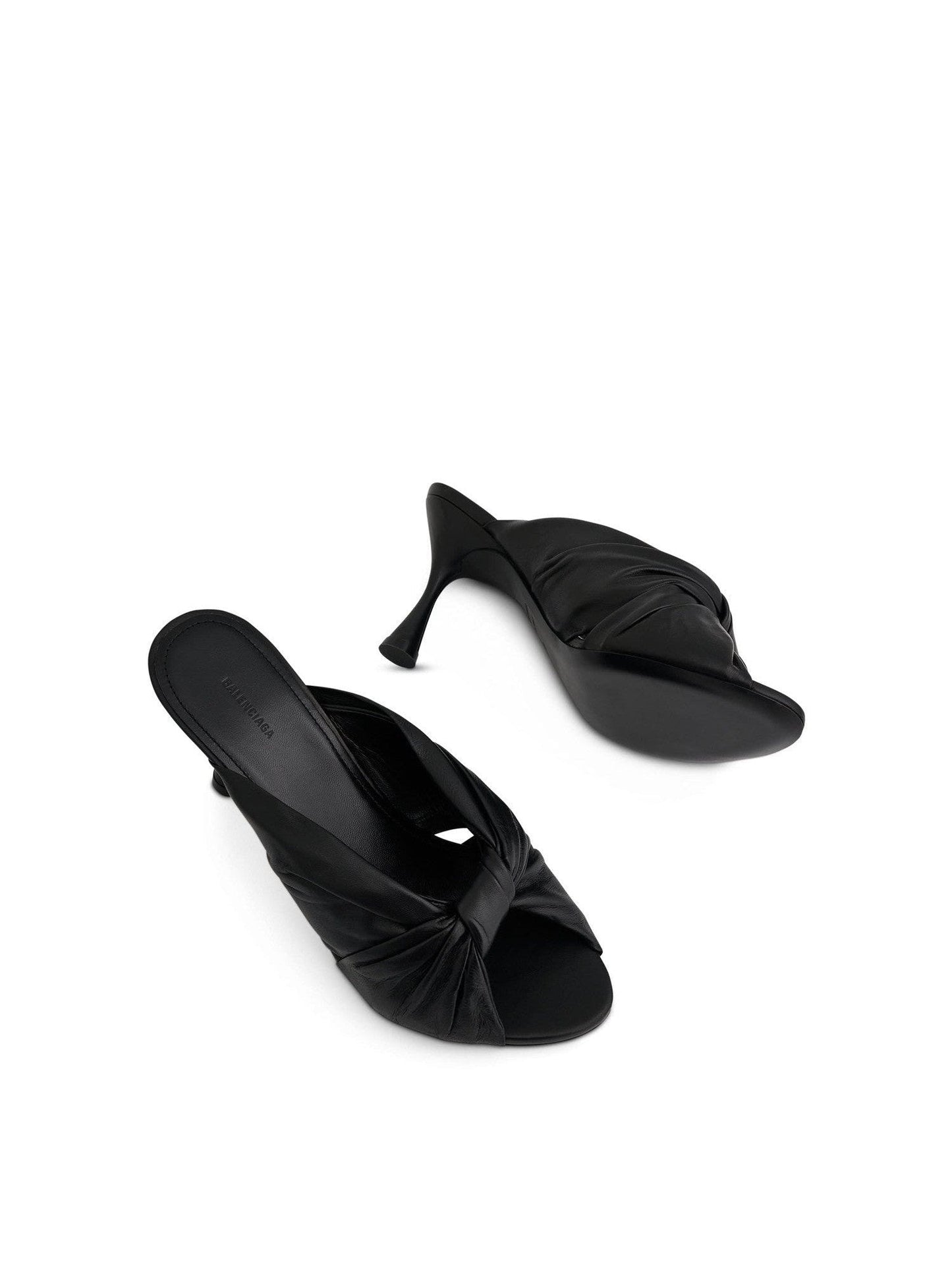 BALENCIAGA Drapy 80Mm Mule Sandal (Black)
