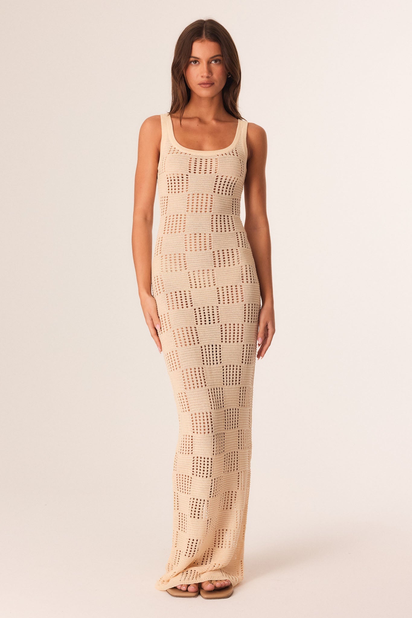 SNDYS BREANNA SHIMMER MAXI DRESS (Cream)