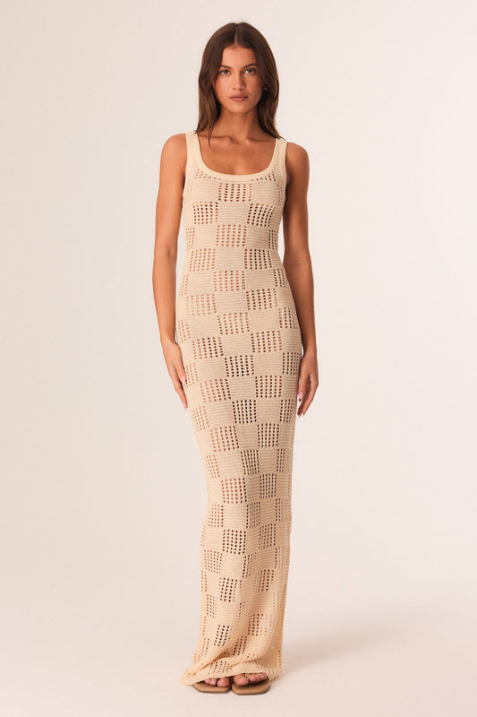 SNDYS BREANNA SHIMMER MAXI DRESS (Cream)