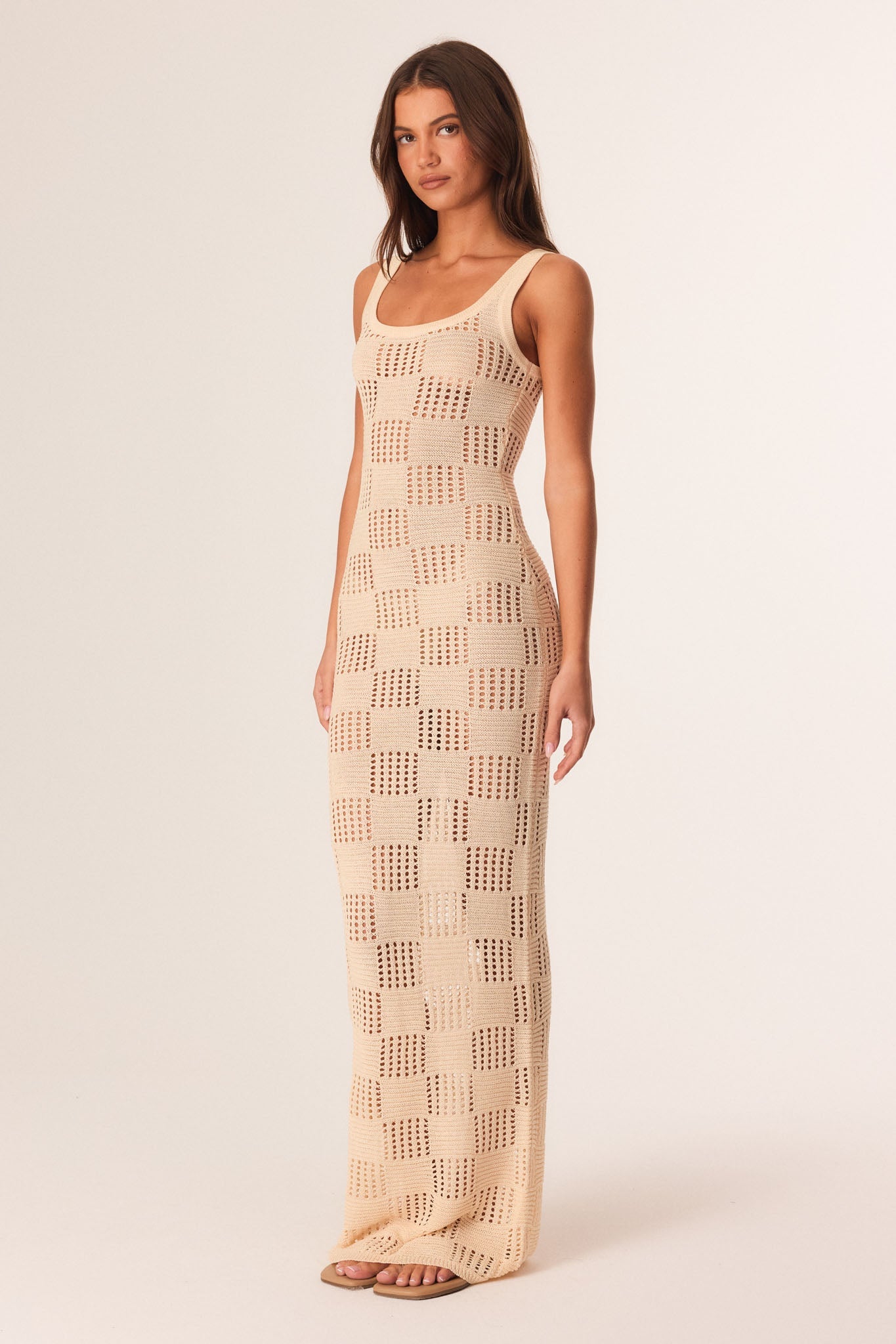 SNDYS BREANNA SHIMMER MAXI DRESS (Cream)