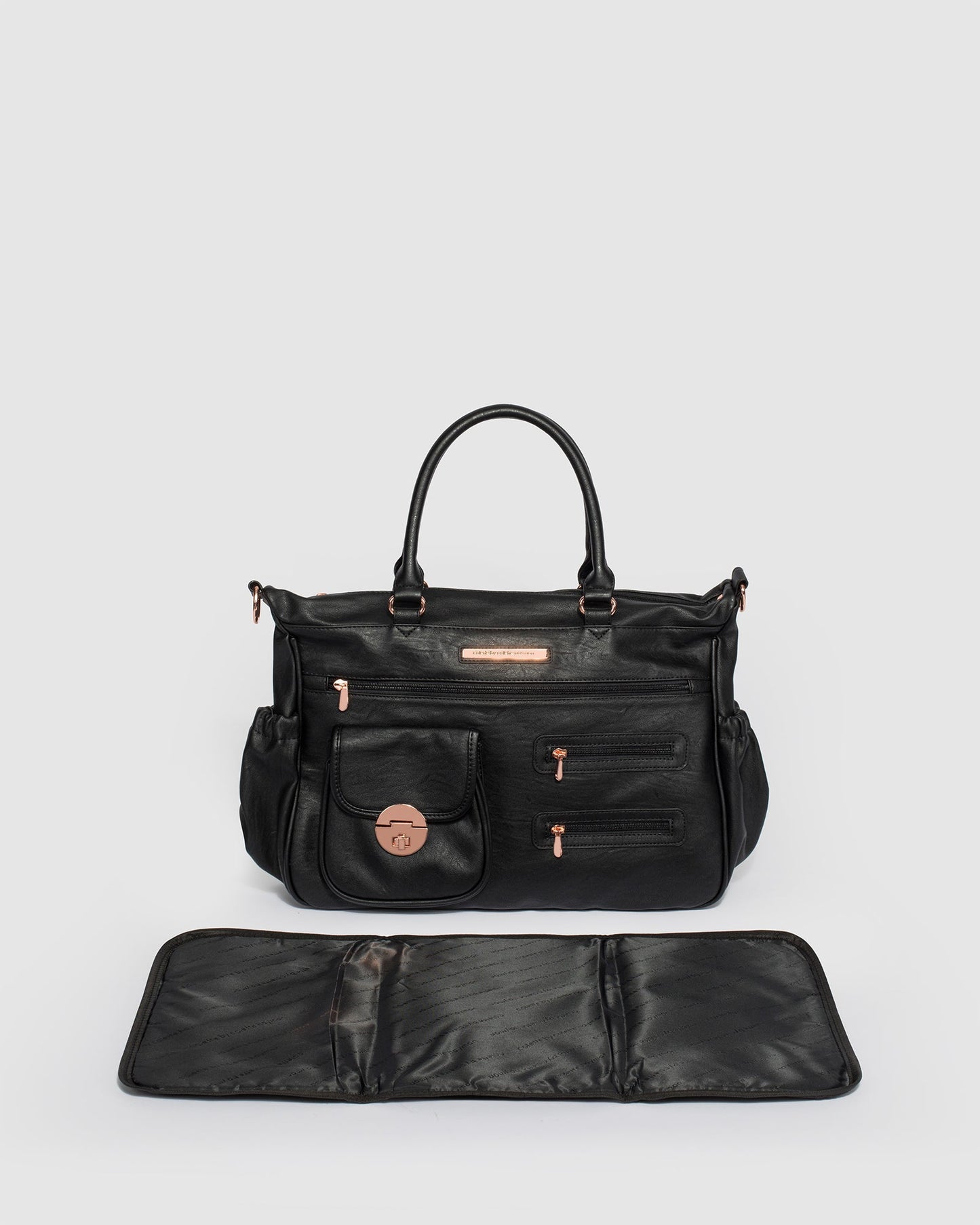 Colette by Colette Hayman And Rose Gold Pocket Baby Bag (Black)