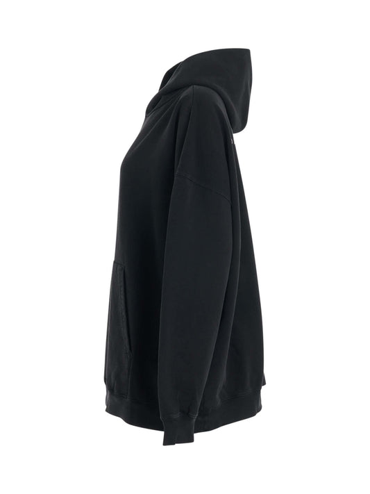 BALENCIAGA Back Logo Oversized Hoodie (Black Silver)
