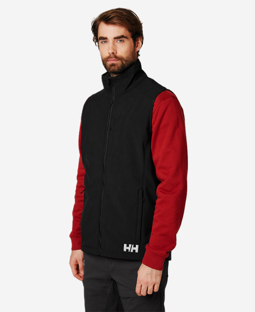 Image of Coats & Jackets. Product name - PARAMOUNT SOFTSHELL VEST, Black in Black colour by brand - Helly Hansen