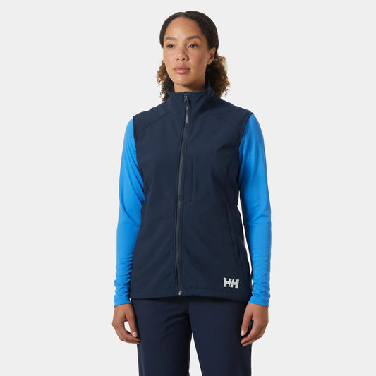 Image of Coats & Jackets. Product name - W PARAMOUNT SOFTSHELL VEST, Navy in Navy colour by brand - Helly Hansen