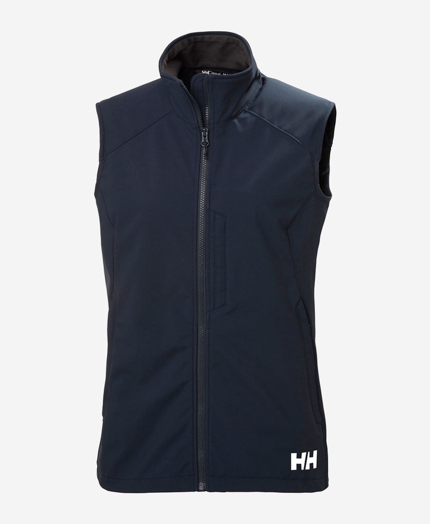 Image of Coats & Jackets. Product name - W PARAMOUNT SOFTSHELL VEST, Navy in Navy colour by brand - Helly Hansen