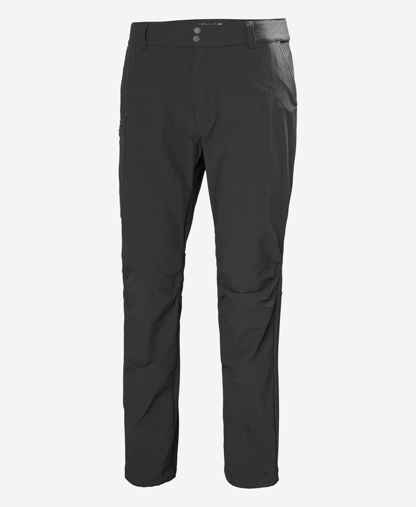 Image of a model wearing Pants. Product name - BRONO SOFTSHELL PANT, Ebony in Ebony colour by brand - Helly Hansen