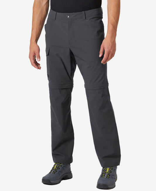 Image of a model wearing Pants. Product name - ELV LIGHT ZIP OFF PANT, Ebony in Ebony colour by brand - Helly Hansen