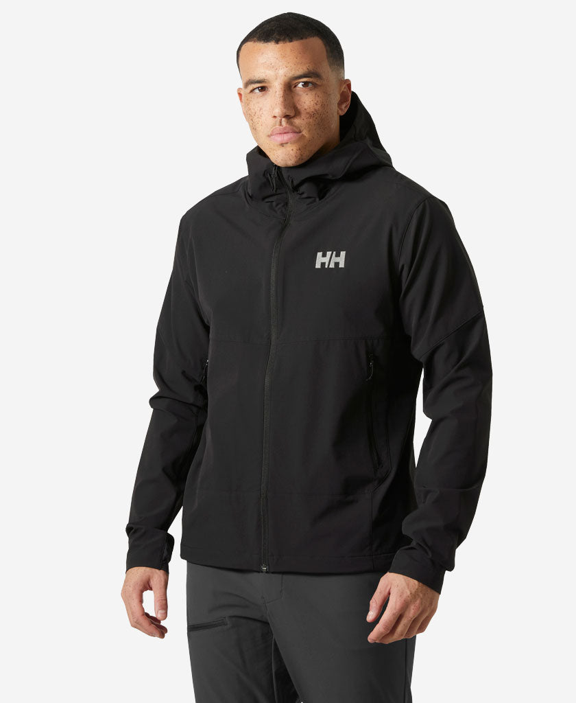 Image of Coats & Jackets. Product name - BLAZE SOFTSHELL HOOD, Black in Black colour by brand - Helly Hansen