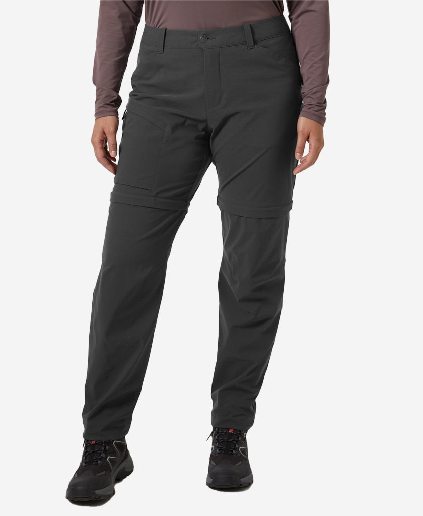Image of a model wearing Pants. Product name - W ELV LIGHT ZIP OFF PANT, Ebony in Ebony colour by brand - Helly Hansen