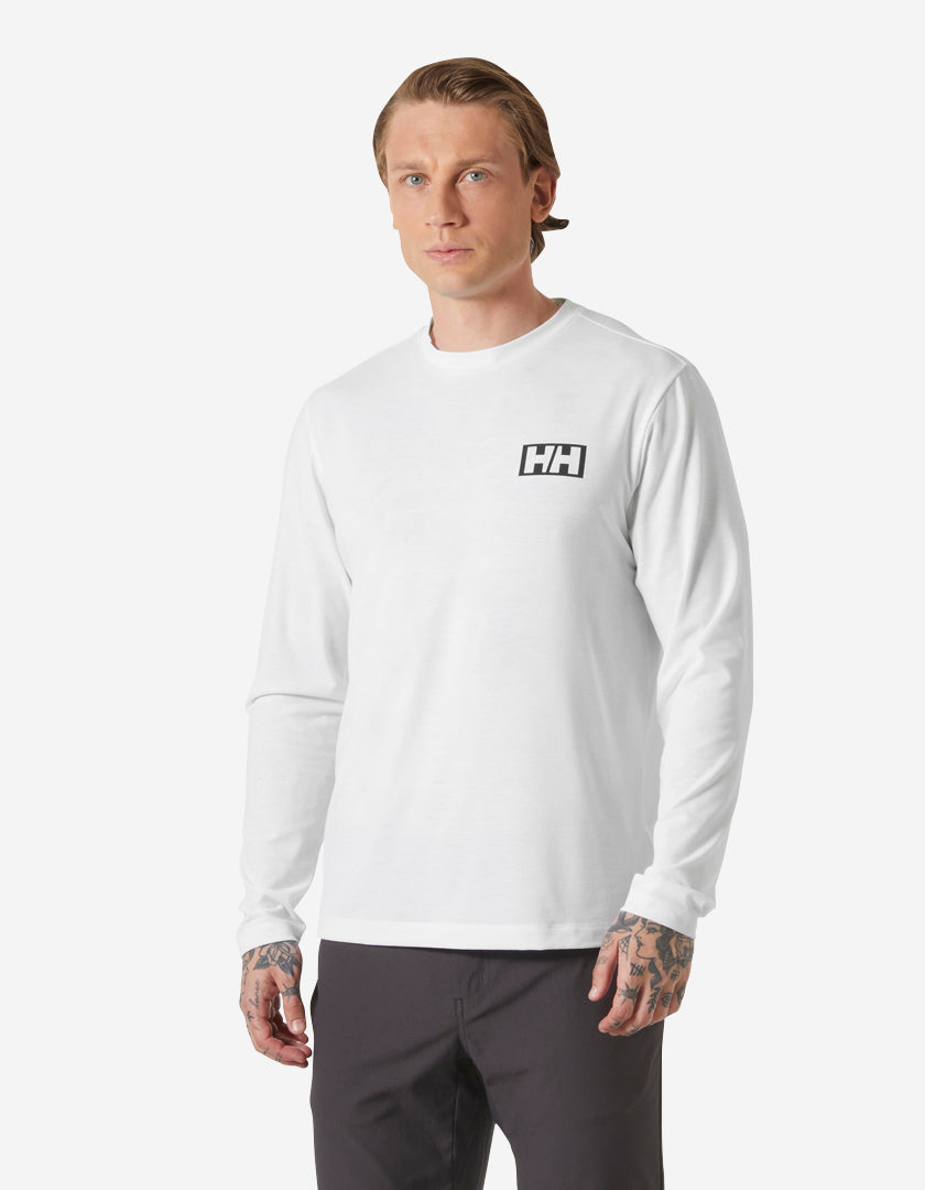 Image of Shirts. Product name - SKOG GRAPHIC LS TEE, White in White colour by brand - Helly Hansen