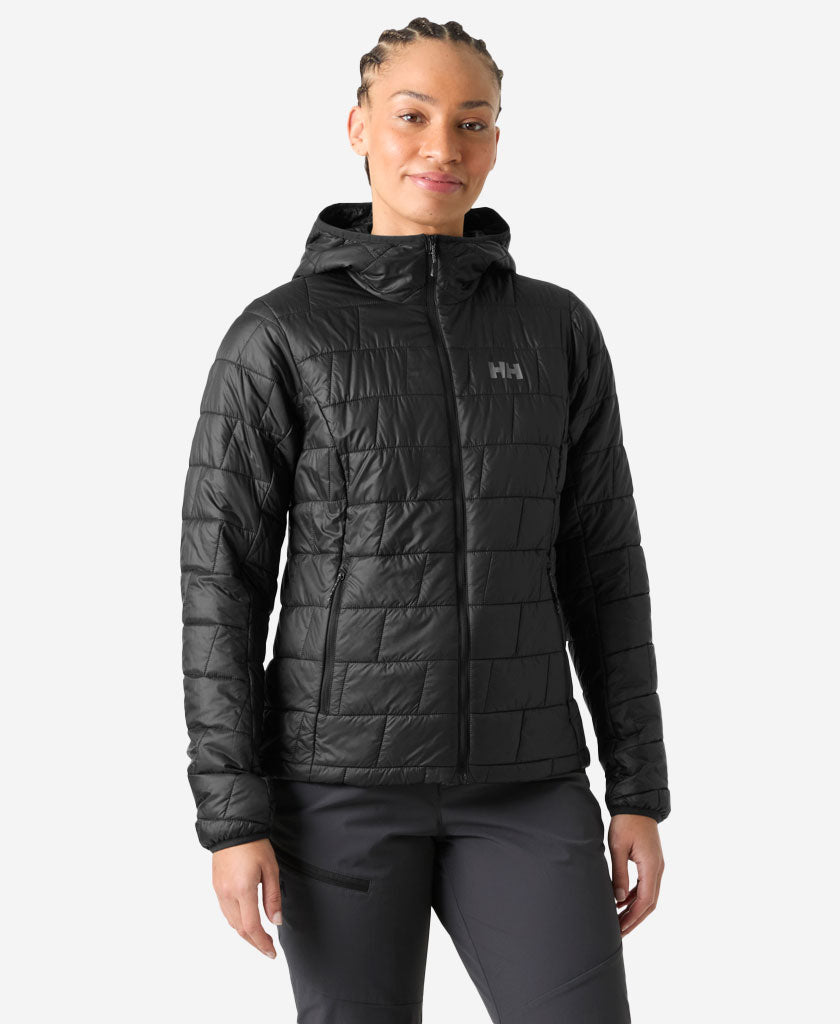 Image of Coats & Jackets. Product name - W LIFALOFT HOODED INSULATOR, Black in Black colour by brand - Helly Hansen