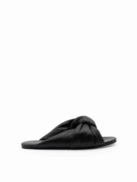 Image of Flats. Productname: BALENCIAGA Drapy Flat Sandal in Black colour by brand - BALENCIAGA