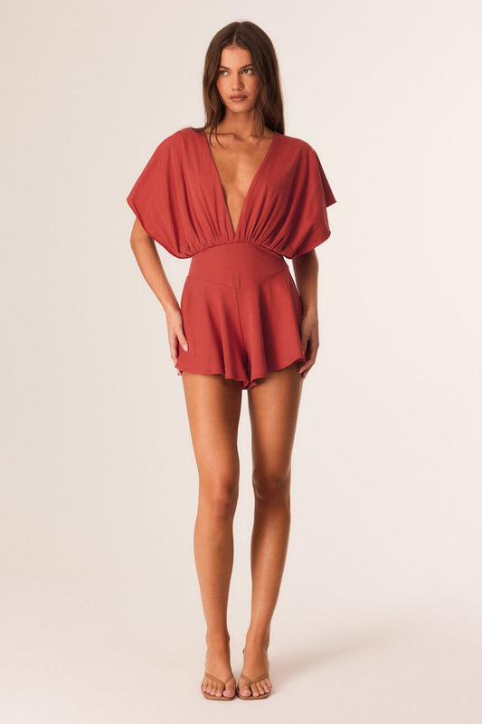 Image of Bodysuits. Productname: SNDYS HILARY PLAYSUIT in Amber colour by brand - SNDYS