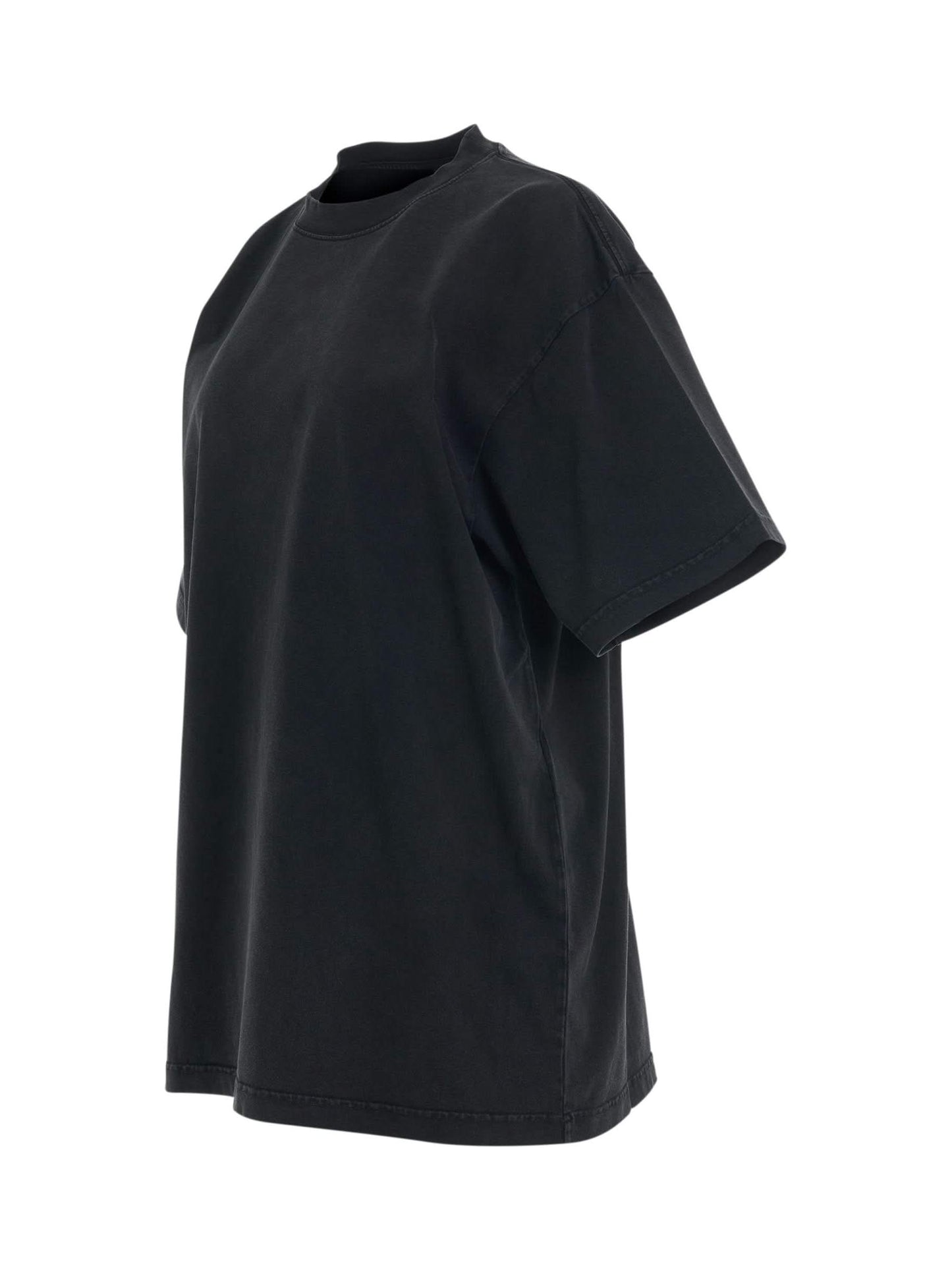 BALENCIAGA Back logo Rhinestones Oversized T-Shirt (Black)