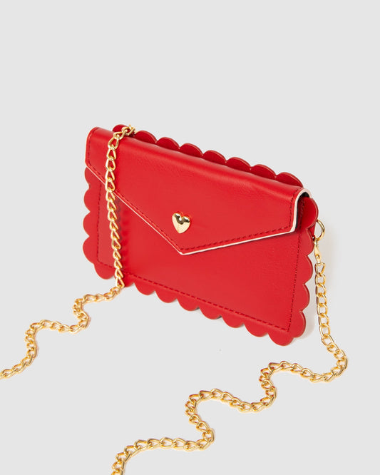 Image of Wallets. Productname: Colette Red Romeo Heart Chain Wallet in Red colour by brand - Colette