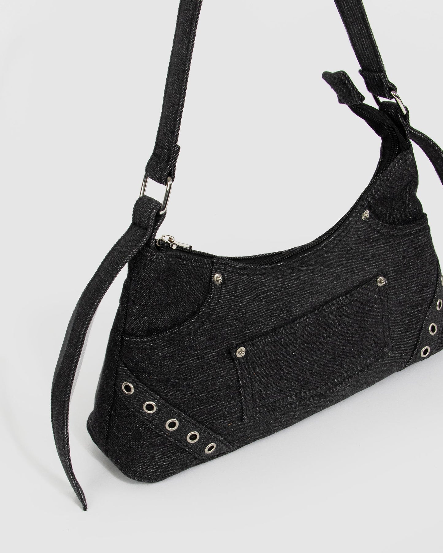 Colette Ashley Black Shoulder Bag (Denim)