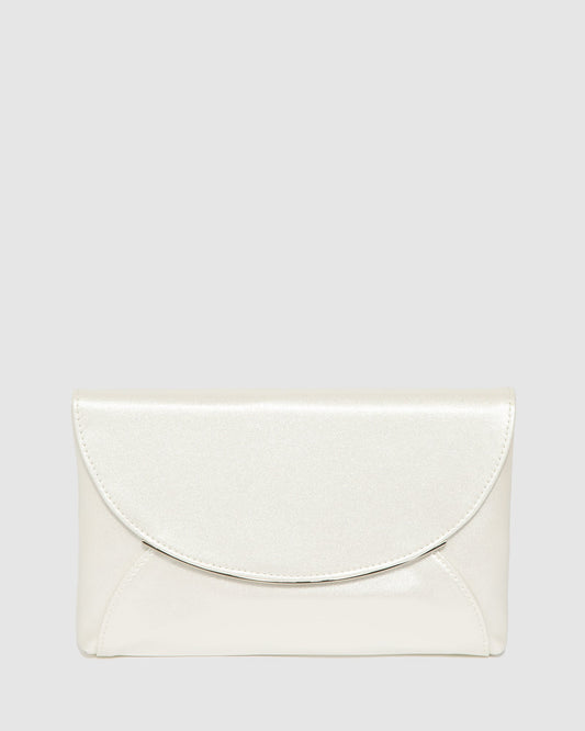 Image of Clutch Bags. Productname: Colette Silver Dalila Envelope Clutch Bag in Silver colour by brand - Colette