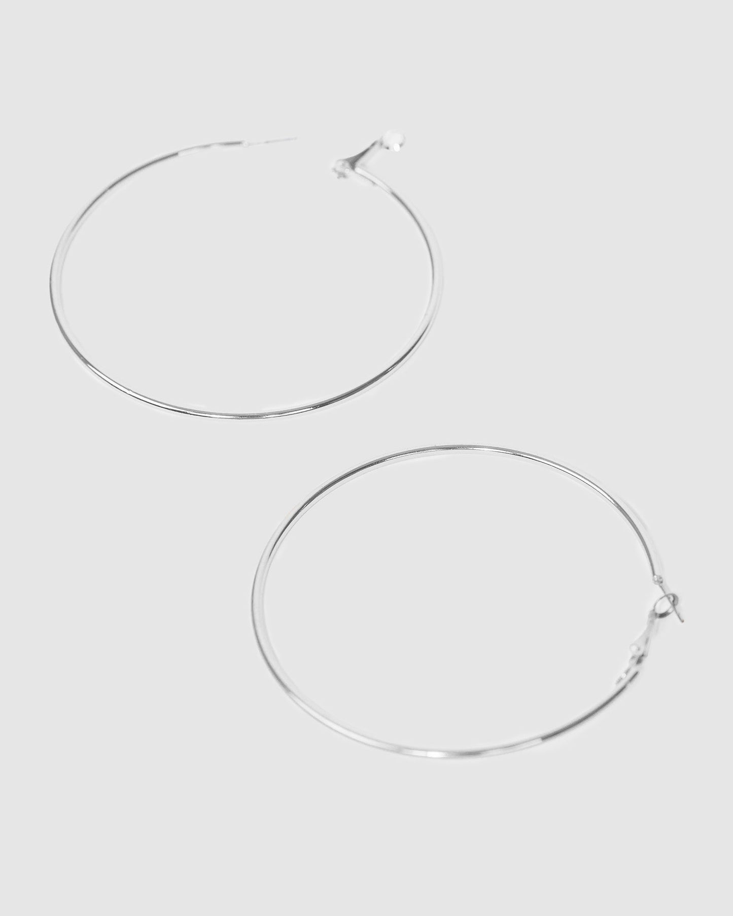 Colette by Colette Hayman Fine Hoop Earrings 70mm (Silver)