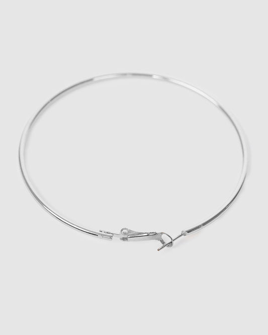 Image of Earrings. Productname: Colette Silver Fine Hoop Earrings 70mm in Silver colour by brand - Colette