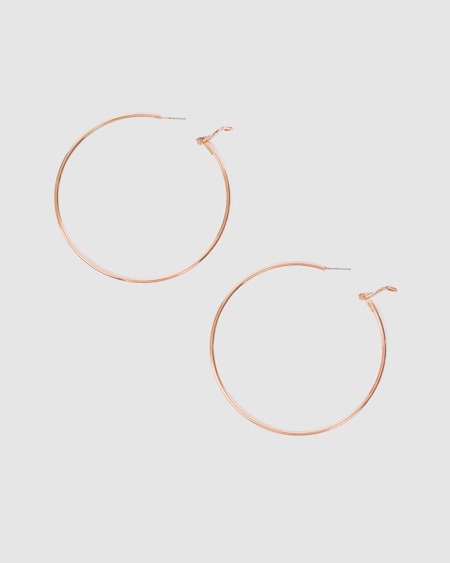 Colette by Colette Hayman Fine Hoop Earrings 70mm (Rose Gold)