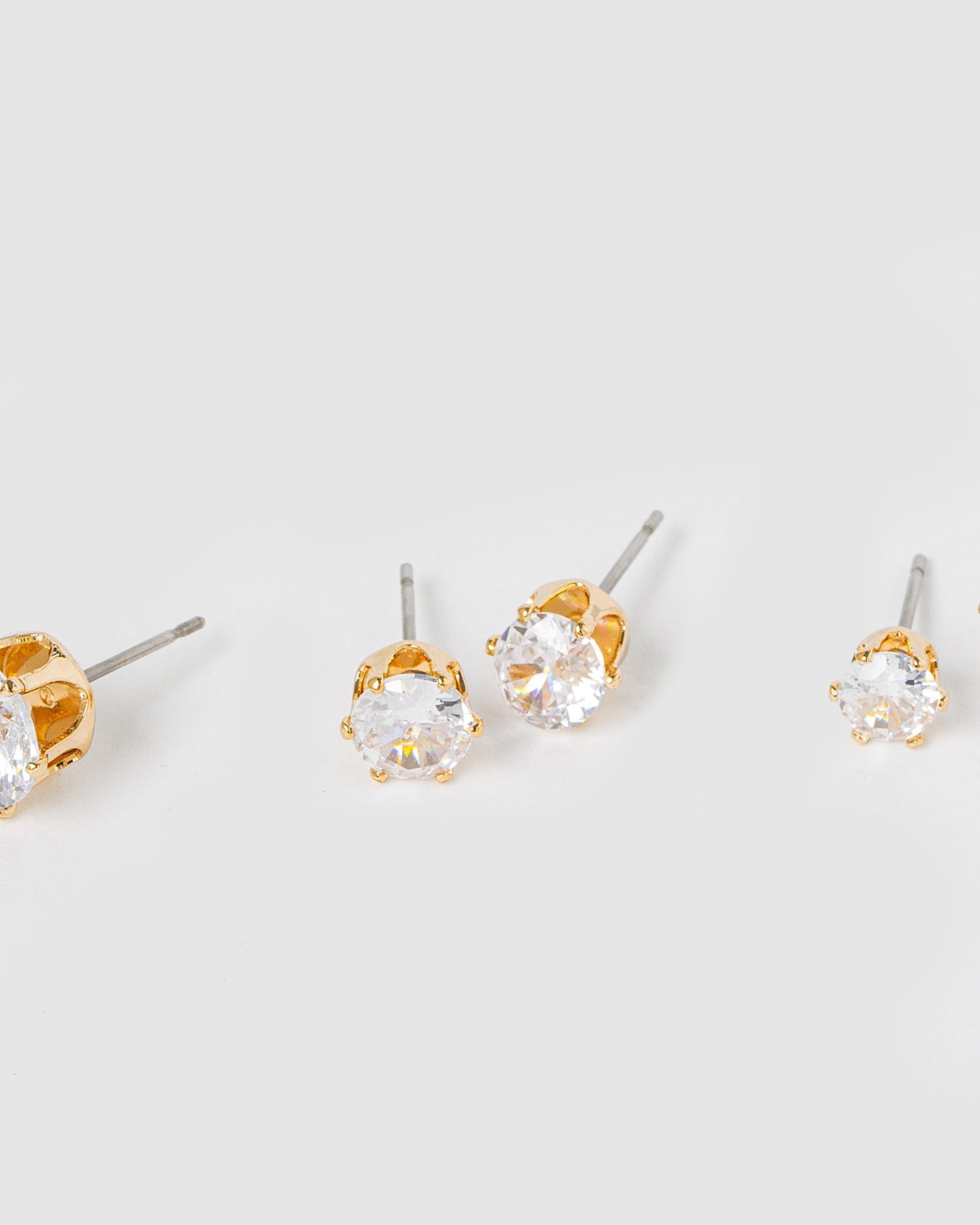 Colette by Colette Hayman 3 Pack Round Stud Earrings (Gold)