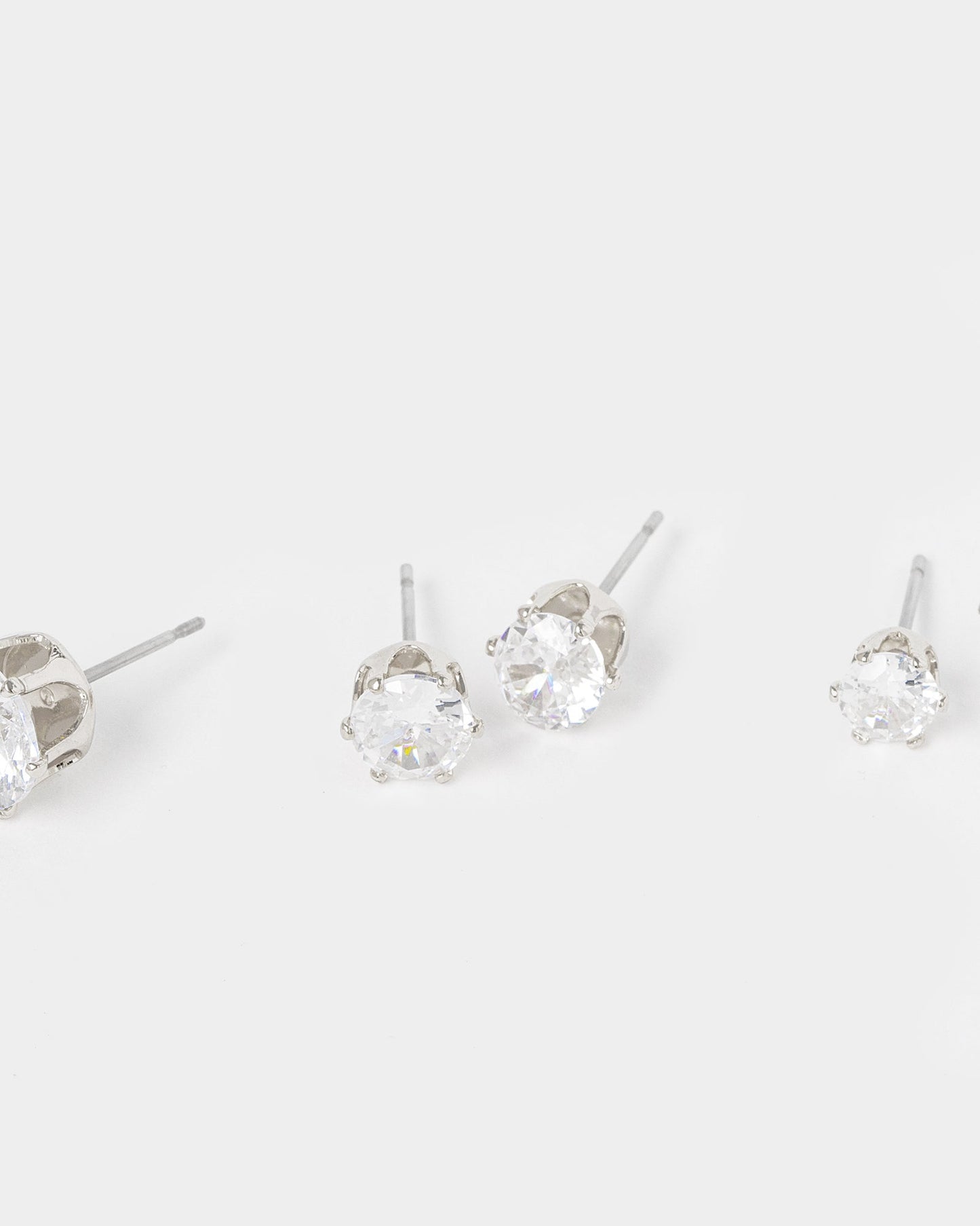 Colette by Colette Hayman 3 Pack Round Stud Earrings (Silver)