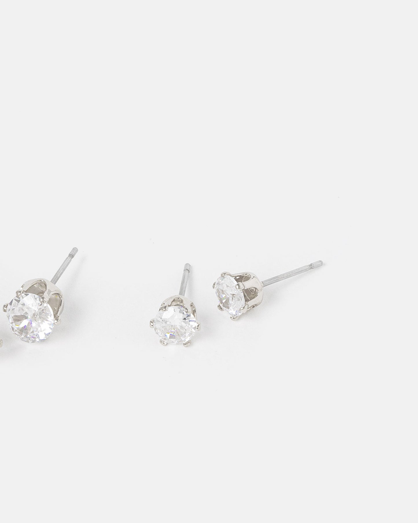 Colette by Colette Hayman 3 Pack Round Stud Earrings (Silver)