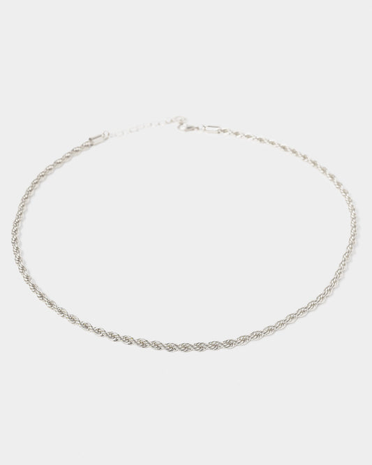Image of Necklaces. Productname: Colette Silver Thin Rope Chain Necklace in Silver colour by brand - Colette
