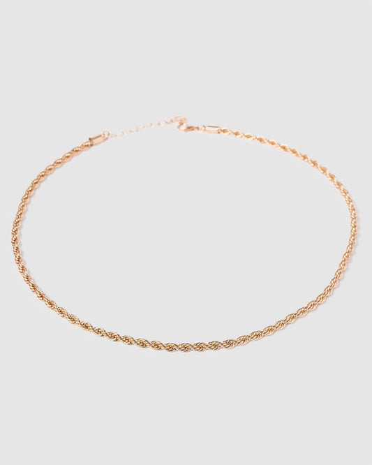 Image of Necklaces. Productname: Colette Rose Gold Thin Rope Chain Necklace in Rose Gold colour by brand - Colette