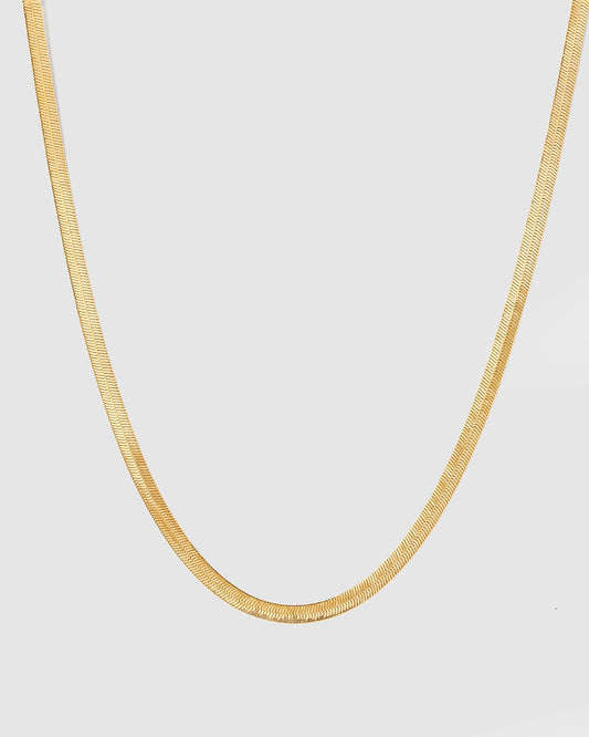 Colette Thick Snake Chain Necklace (Gold)
