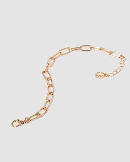 Image of Bracelets. Productname: Colette Rose Gold Paperclip Chain Bracelet in Rose Gold colour by brand - Colette