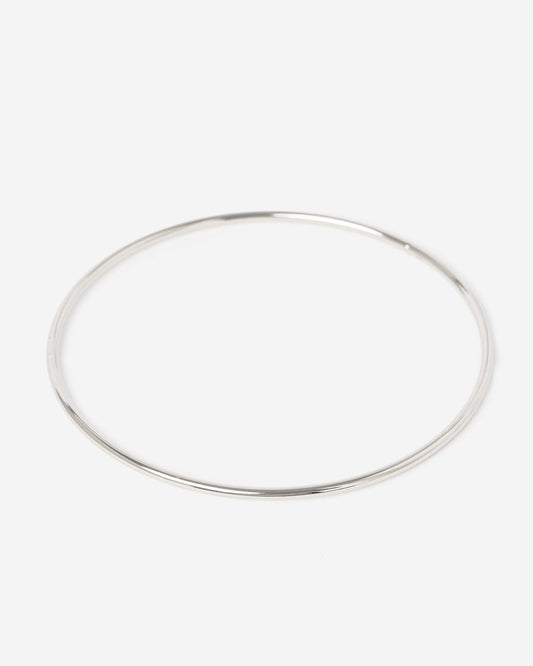 Colette Thin Metal Bangle Bracelet (Silver)