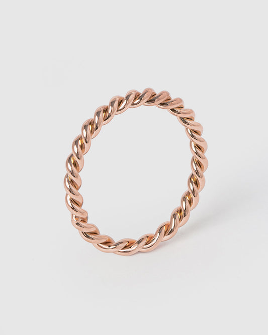 Colette Thin Twist Ring (Rose Gold)