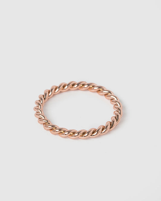 Image of Rings. Productname: Colette Rose Gold Thin Twist Ring in Rose Gold colour by brand - Colette