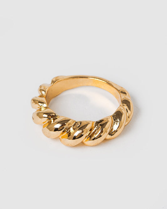 Image of Rings. Productname: Colette Gold Thick Twist Ring in Gold colour by brand - Colette