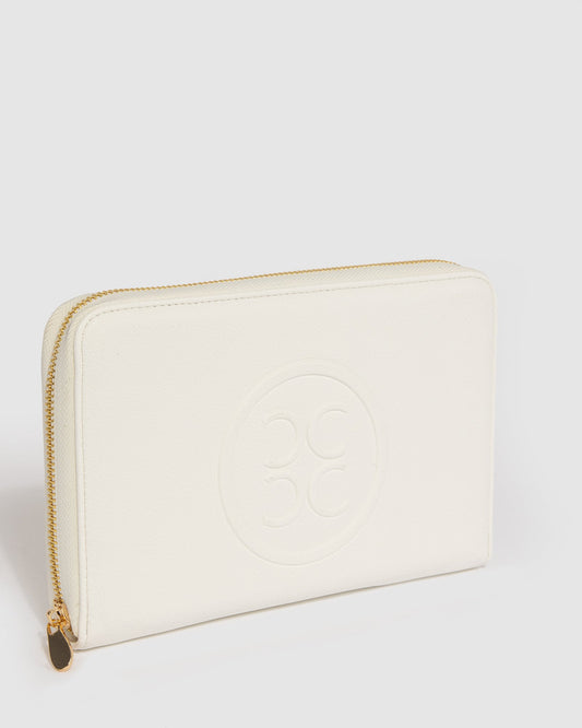 Image of Travel Wallets. Productname: Colette White Suzanah Travel Wallet in White colour by brand - Colette