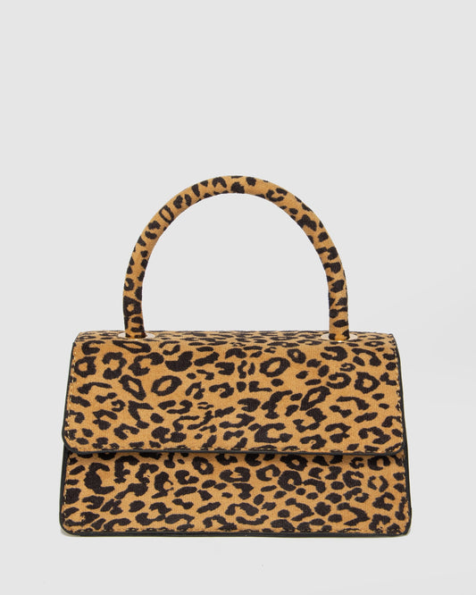Colette Leopard Luna Flap Top Handle Bag (Print)