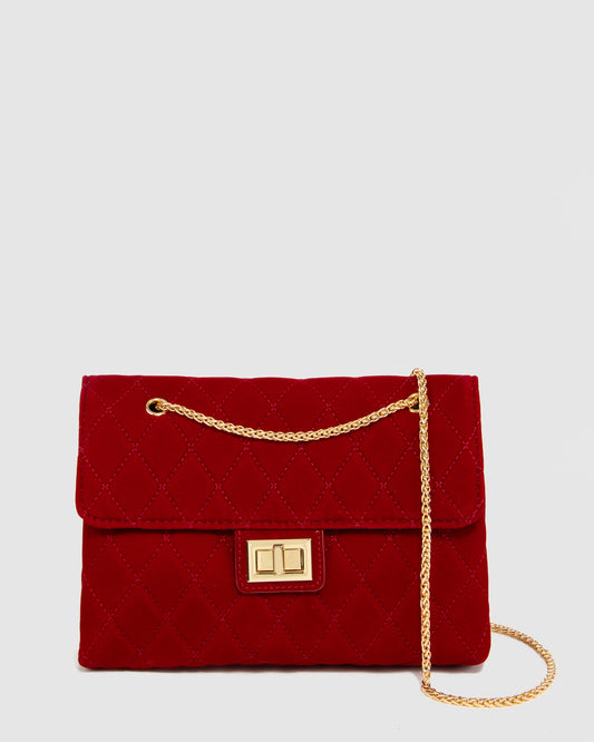 Colette Zion Quilt Crossbody Bag (Red)