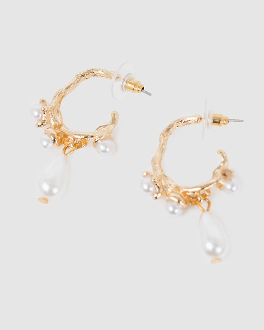 Colette Hoop Earrings (Pearl)