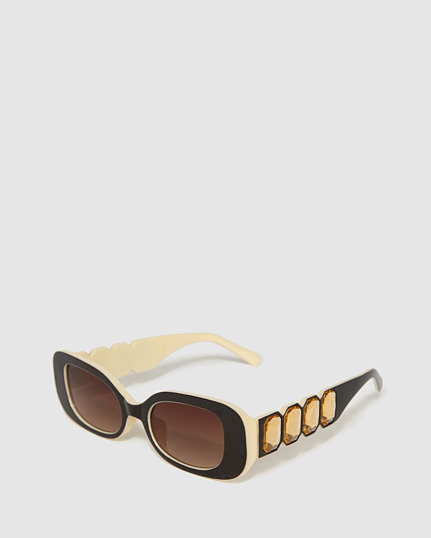 Image of Accessories. Productname: Colette Crystal Slim Sunglasses Brown in Brown colour by brand - Colette