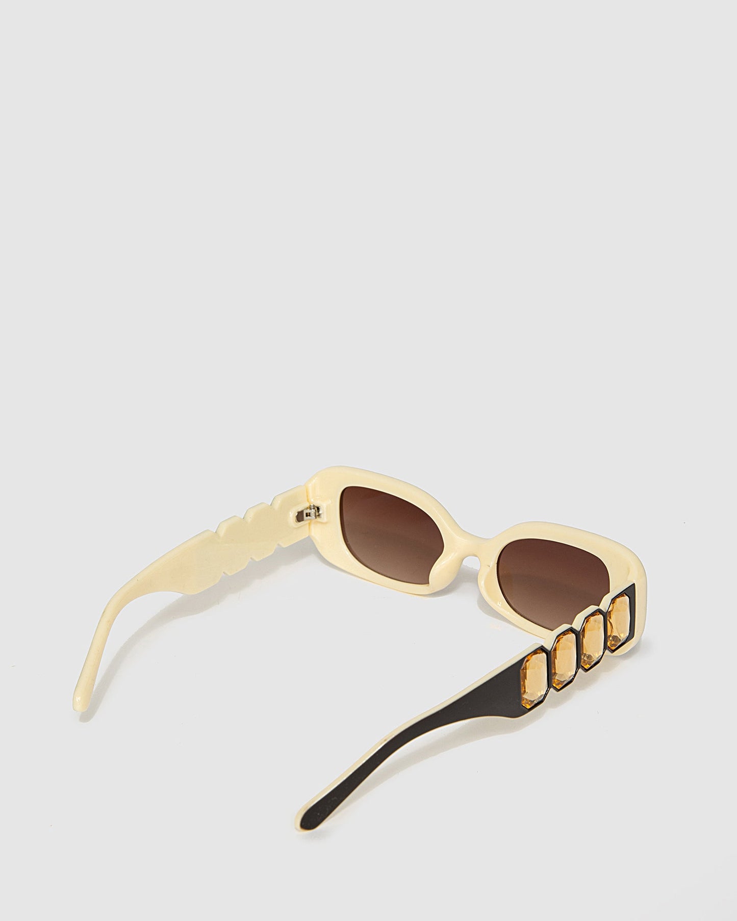 Colette by Colette Hayman Crystal Slim Sunglasses (Brown)