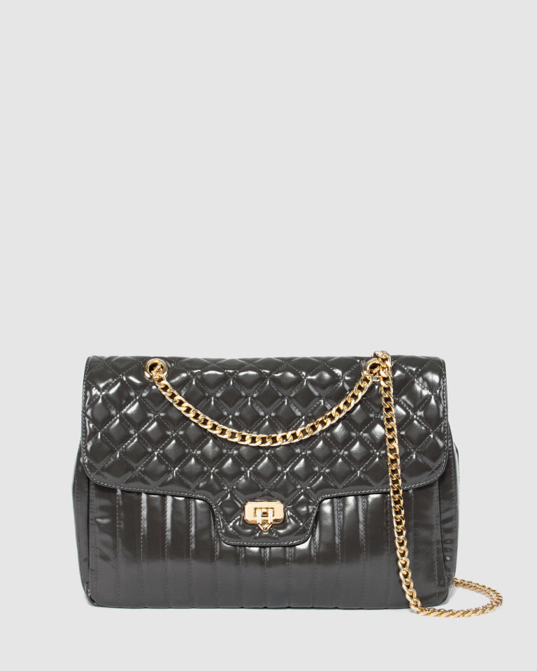 Colette by Colette Hayman Gina Quilt Crossbody (Grey)
